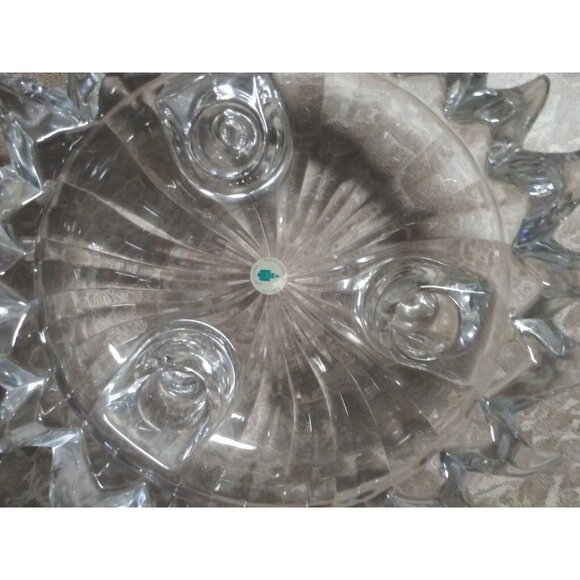 Partylite Candle holder Sun-burst Lead Crystal Made in Germany clear glass 9.5" - Picture 7 of 7